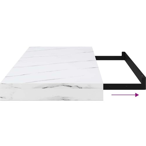 Polica na zidu Zidne 2 pcs Bijeli mramor 60 x 23 5 x 4 cm Slike