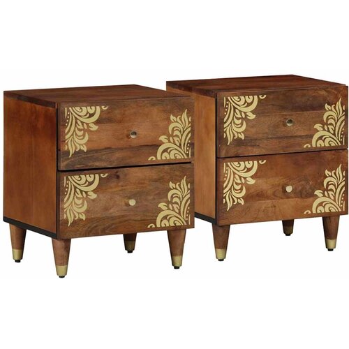  Noćni ormar s ladicama 2 pcs Medeno smeđa 40 x 33 x 46 cm Cene