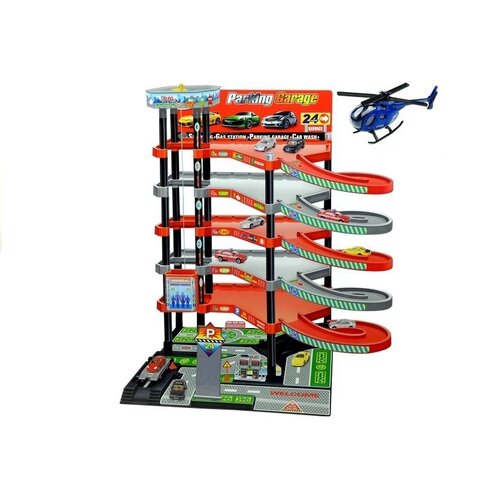 Lean Toys petnadstropna garaža z dvigalom Slike