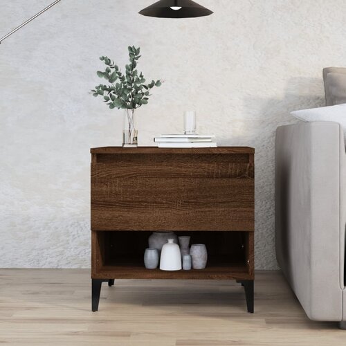 vidaXL Stranska mizica rjav hrast 50x46x50 cm inženirski les Cene