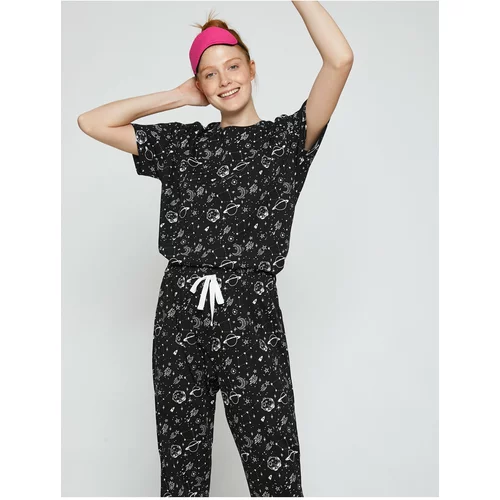 Koton Pajama Set - Black - Graphic