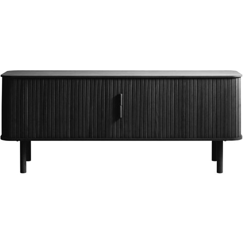 Unique Furniture Črna TV omarica v hrastovem dekorju 56x160 cm Cavo – Cene
