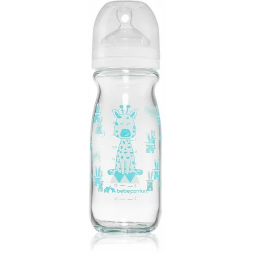 Bebe Confort Emotion Glass White bočica za bebe Giraffe 0-12 m 270 ml