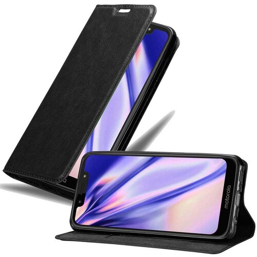 Cadorabo Ohi&scaron;je, združljivo z Motorola MOTO G7 PLAY v nočna črna - Za&scaron;čitni ovitek z magnetnim zapiranjem, stoječo funkcijo in režo za kartice, (20549900) Cene