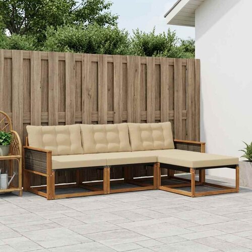  Set vanjskih sofa 4 kom. Prirodna i bež Smeđa 249 x 162,5 x 73 cm Slike
