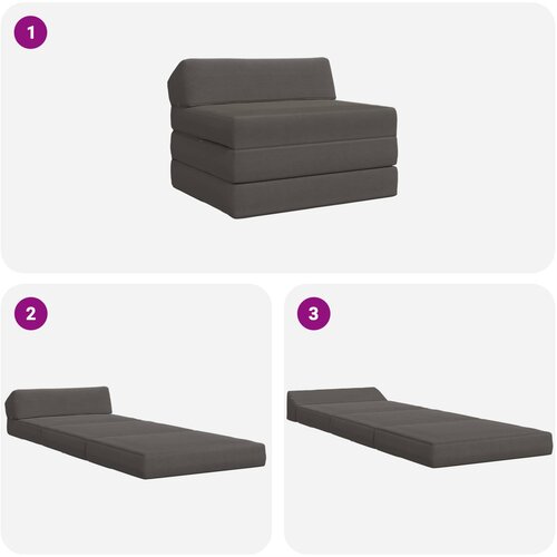 SOFA na razvlačenje Tamnosiva 200 x 70 x 10 cm Kordura tekstil Slike
