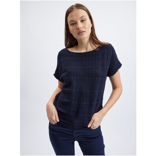 Orsay Dark blue ladies sweater with short sleeves - Women Slike