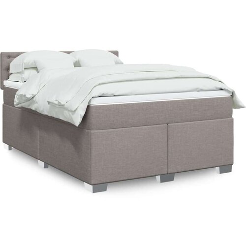 vidaXL Box spring postelja z vzmetnico taupe 140x190 cm blago Cene