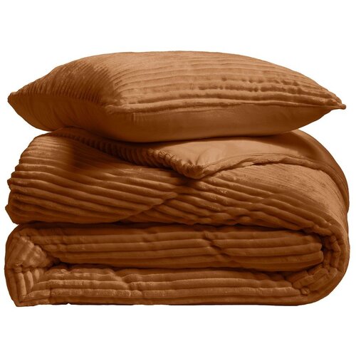 Douceur d int&amp;eacute;rieur Svjetlo smeđa 3-dijelna flanelska posteljina za bračni krevet/za produženi krevet 240x220 cm Veloutea &amp;ndash; Slike
