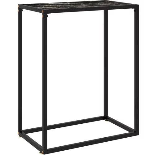  Konzolni stol crni 60 x 35 x 75 cm od kaljenog stakla