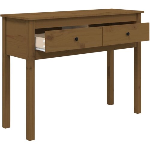  Konzolni stol boja meda 100x35x75 cm od masivne borovine Slike