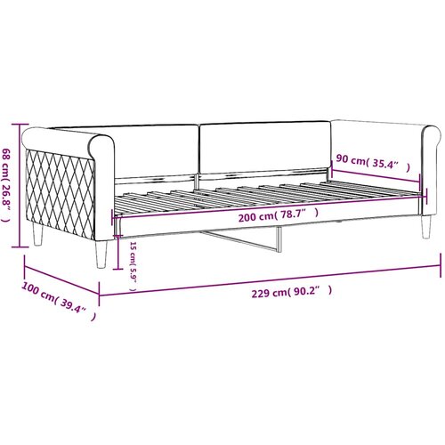  Dnevni krevet plavi 90 x 200 cm bar&amp;scaron;unasti Slike