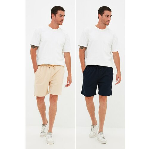 Trendyol Navy Blue-Taste Men's 2-Pack Shorts & Bermuda Slike