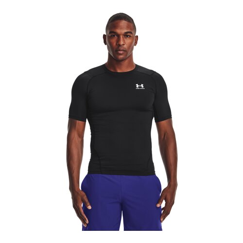 Under Armour UA HeatGear Compression SS Shirt, Black/White - L, (20489468) Cene