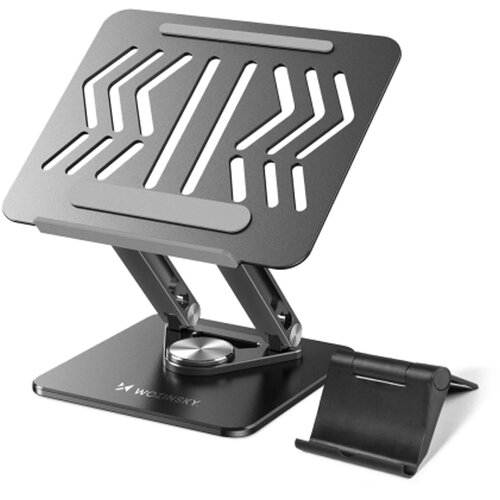 Wozinsky WRS-CPY84SB 360 aluminijski stalak za laptop i tablet + gratis stalak za mobitel Slike