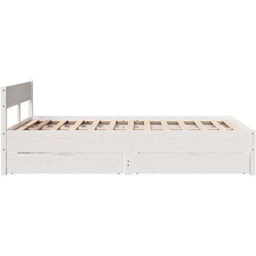 VidaXL okvir kreveta bez madraca bijeli 140x200 cm od masivne borovine Slike