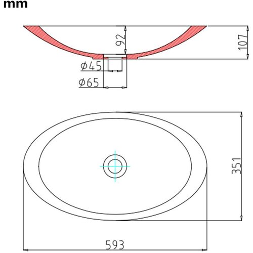  Umivaonik od lijevanih minerala/mramora 59,3x35,1x10,7 cm bijeli Slike