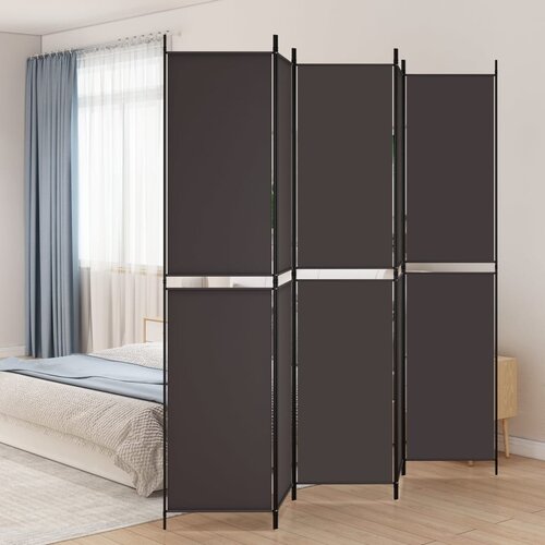 VidaXL Paravan 5-delni rjav 250x220 cm blago Slike