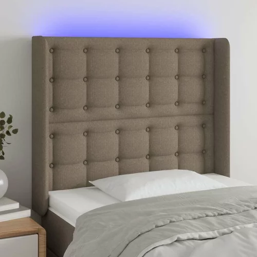  LED posteljno vzglavje taupe 83x16x118/128 cm blago, (20954569)