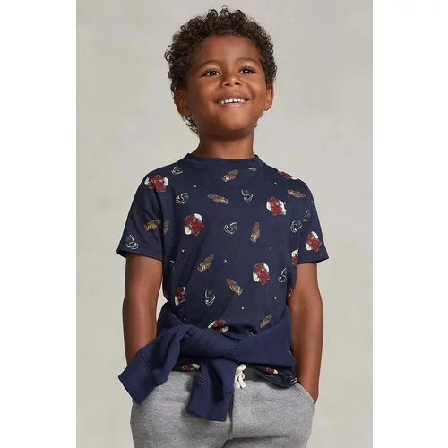 Polo Ralph Lauren Dječja pamučna majica kratkih rukava boja: tamno plava, s uzorkom