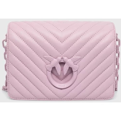 Pinko Usnjena torbica vijolična barva