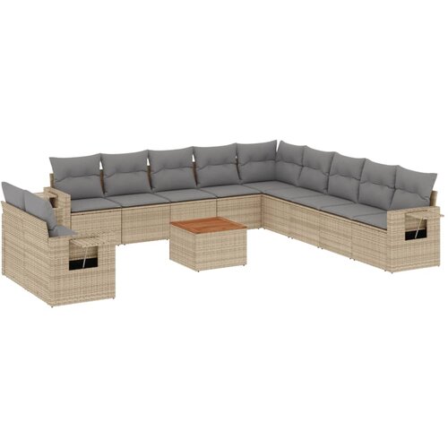  12-dijelni set vrtnih sofa od poliratana s jastucima Slike