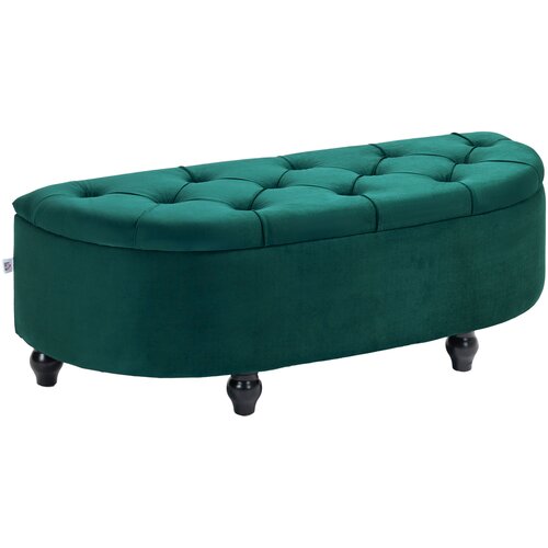 HOMCOM sedežna klop poliester, kavčuk les 120&Scaron; x 46G x 42V cm Temno zelena, (5000242498) Cene