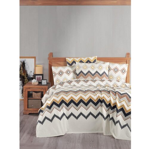 Mila Home Bež/krem pamučan prekrivač 200x230 cm Pique – Cijene
