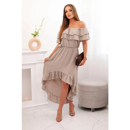 Kesi Włoski Women&amp;#039;s off-the-shoulder dress with a longer back fango Slike