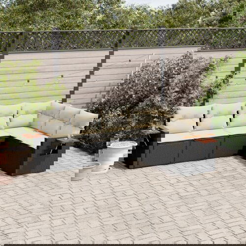 vidaXL 6-dijelni set vrtnih sofa s jastucima crni od poliratana Cijene
