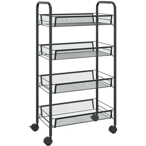 VidaXL Kuhinjska kolica s 4 razine crna 46 x 26 x 85 cm željezna Slike