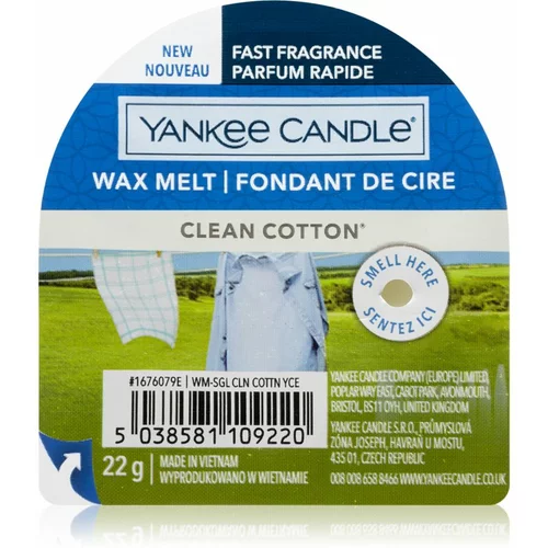 Yankee Candle clean cotton vosek za aroma lučko 22 g unisex