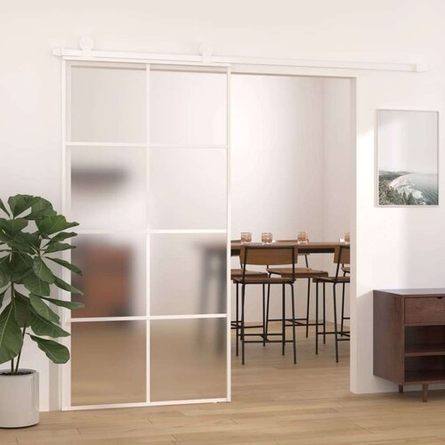  Klizna vrata od stakla ESG i aluminija 102 5 x 205 cm bijela Slike