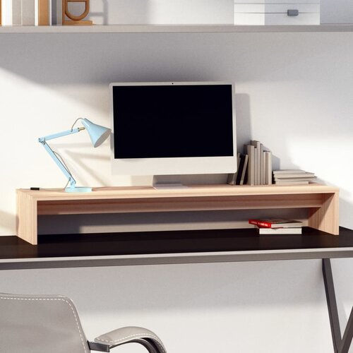 The Living Store Stojalo za zaslon 100x27x15 cm trdna borovina - Stojalo Za Zaslon, (21485949) Slike