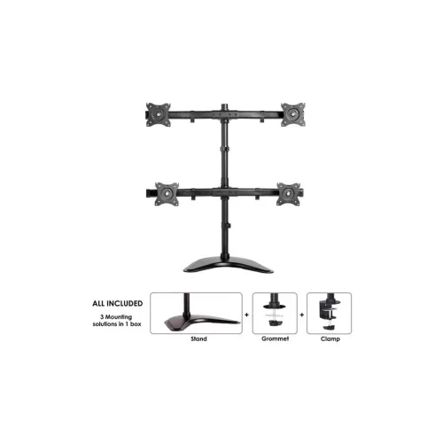 Neomounts Stolni nosač za monitor 25,4 cm (10") - 68,6 cm (27") Nagibni i okretni NewStar NM-D335D4BLACK