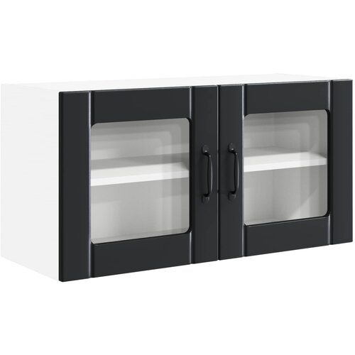  Zidni stakleni ormar Crna 80 x 31 x 40 cm Konstruirano drvo Slike