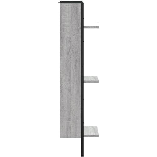  Zidna polica s 3 razine sivog hrasta sonome 30x25x100 cm drvena Slike