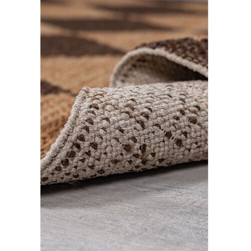 Flair Rugs Rjav/v naravni barvi ročno tkan tekač iz me&amp;scaron;anice jute 60x230 cm Effie Diamond &amp;ndash; Slike