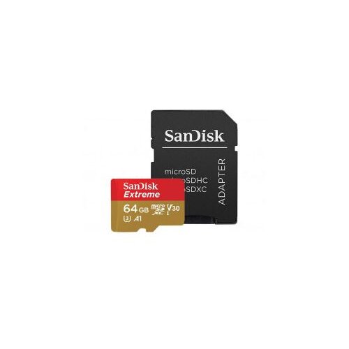 Sandisk Extr PLUS microSDXC 64GB + SD Adapter 200MB/s & 90MB/s A2 C10 V30 UHS-I U8 - SDSQXBU-064G-GN6MA Cene