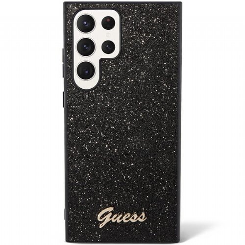 Guess GUHCS23LHGGSHK ovitek za Samsung Galaxy S23 Ultra 5G - črn z ble&amp;scaron;čicami Slike