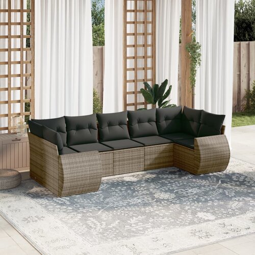 vidaXL 7-dijelni set vrtnih sofa sivi od poliratana Cijene
