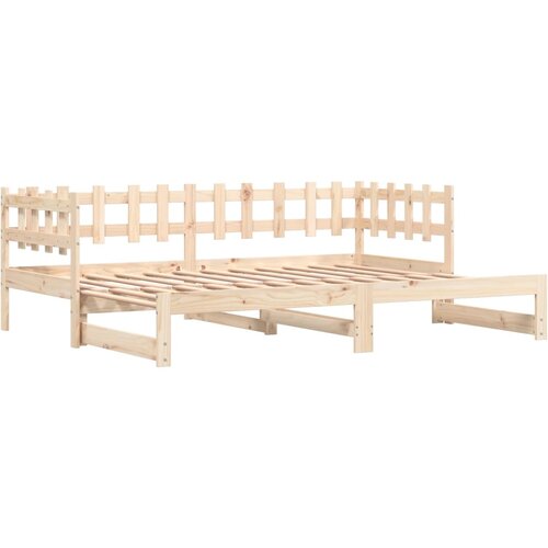  Dnevni ležaj na izvlačenje 2x (80 x 200) cm od masivne borovine Slike