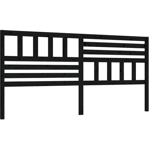 Maison Chic posteljno vzglavje - vzglavna omarica - nočna omarica črno 206x4x100 cm trdna borovina, (21705690) Slike