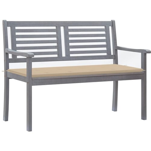  The Living Store Vrtna klop za 2 osebi z blazino 120 cm siv evkaliptusov les - Klop, (21444724) Slike