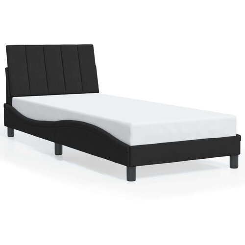 VidaXL Okvir kreveta s LED svjetlima crni 90 x 190 cm bar&amp;scaron;unasti Slike
