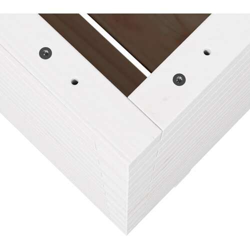  Vrtna sadilica bijela 60x60x72,5 cm od masivne borovine Slike