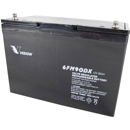 Vision Akkus 6FM90DX 6FM90DX svinčeni akumulator 12 V 90 Ah svinčevo-koprenast (Š x V x G) 306 x 215 x 169 mm M6-vijačni priklop brez vzdrževanja\, obstojnostni cikel, (20439328) Cene