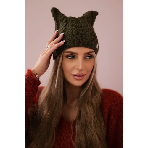 Kesi marka niezdefiniowana Cap with fleece Rabbid K237 khaki