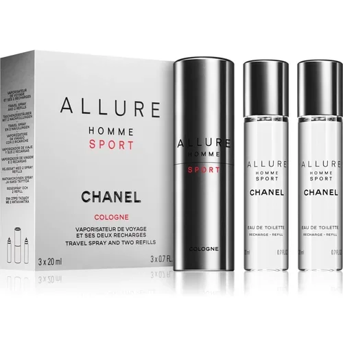 Chanel Allure Homme Sport Cologne kolonjska voda (1x punjiva + 2x punjenje) za muškarce 2x20 ml