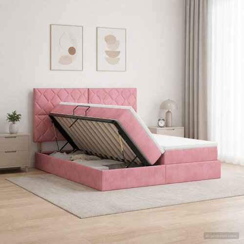  Krevet s od storage s uzglavljem Ružičasta 180 x 200 cm Bar&scaron;un Cijene